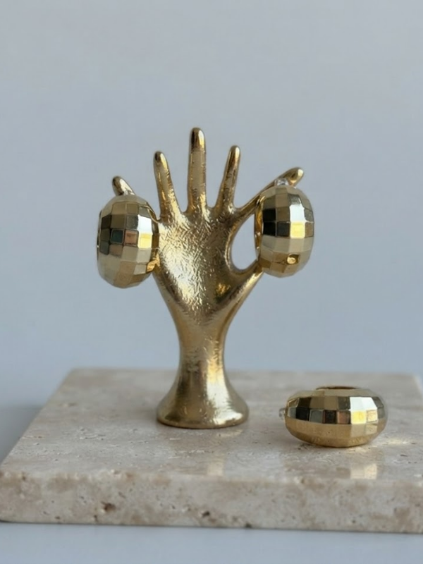 Disko Top Gold Kadın Küpe