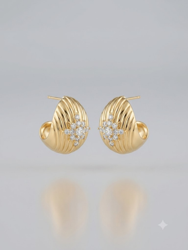 Top Taş Gold Kadın Küpe