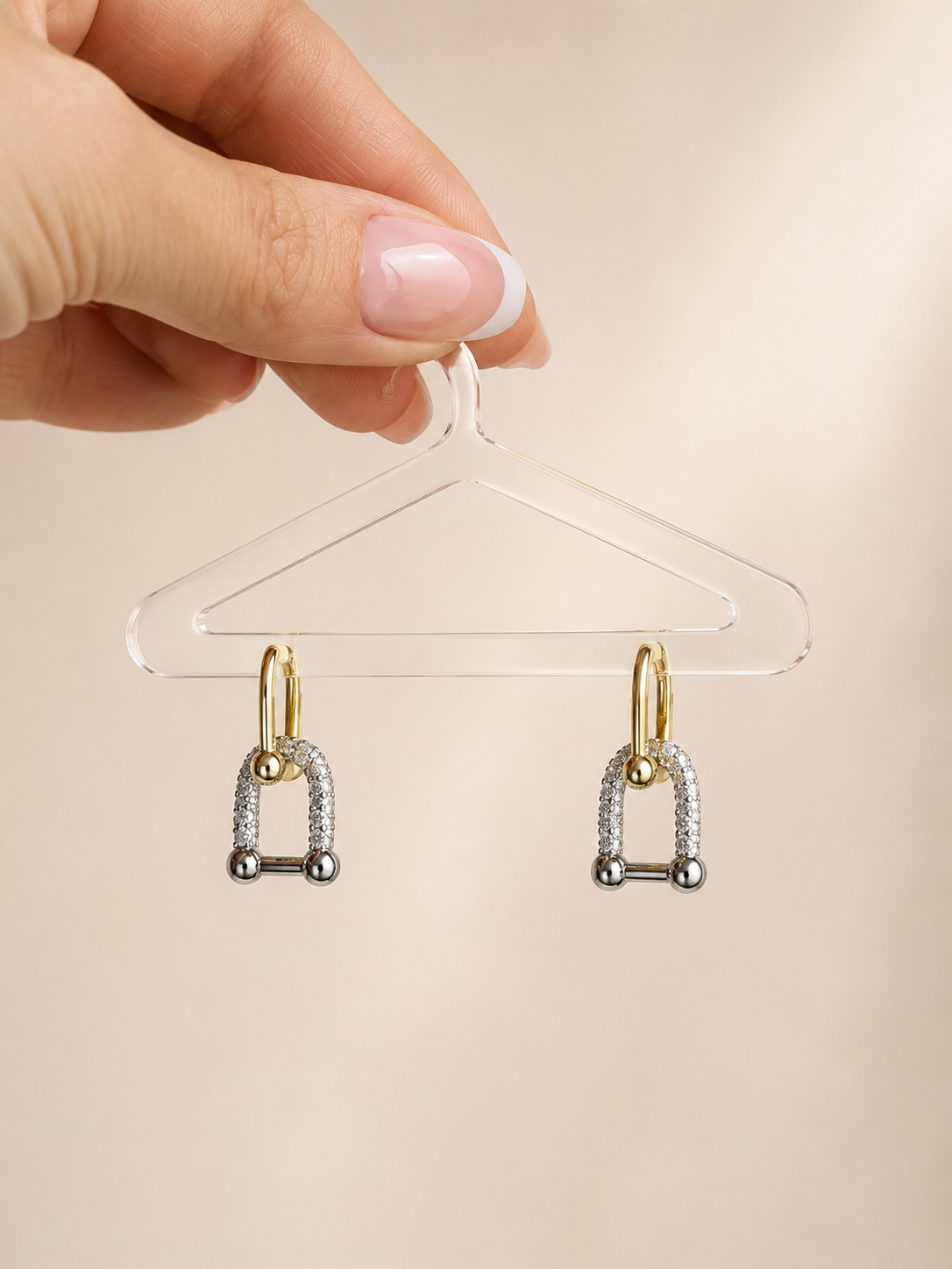 Taşlı Tiffany Gold Detaylı Kadın Küpe