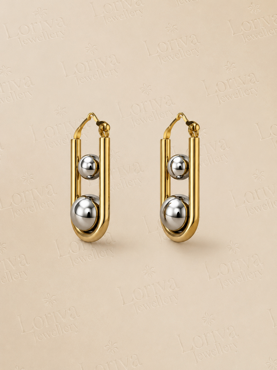 Top Detaylı Gold Sallantılı Kadın Küpe